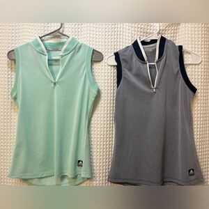 Two women’s adidas golf tanks w/modified collar